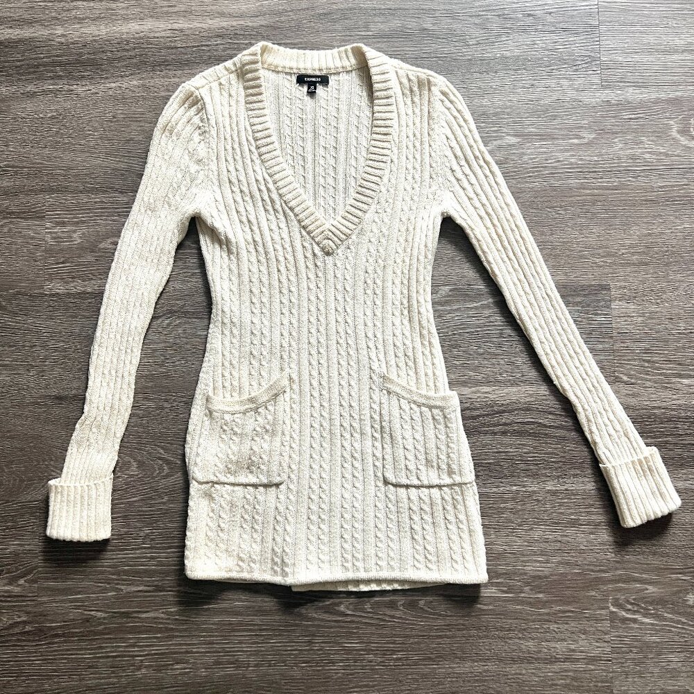 Express Cream Sweater or Sweater-dress XS